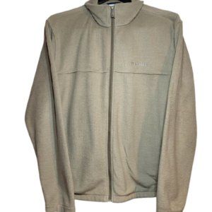 Columbia Men's Fleece Jacket Tan Beige Zip Up Size XL